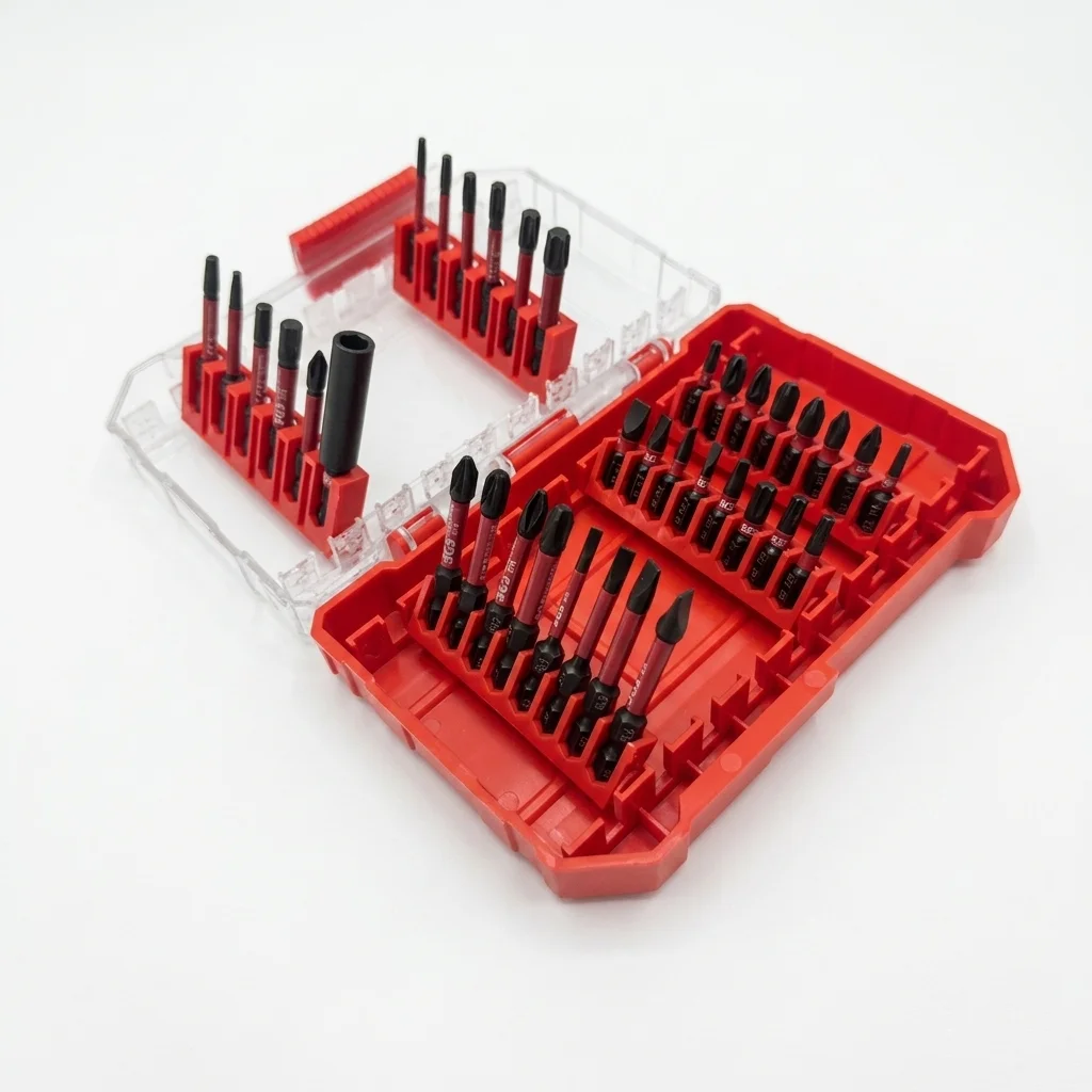 Multifunktionales 36-teiliges stark magnetisches Schraubendreher-Bit-Set aus S2-Stahl, verschleißfest und stoßfest, Bohrer-Bit-Kombination für Elektrobohrer, Ph/Pz/Torx/Hex/Sq/Sl, vollständige Größenauswahl, einschließlich 60-mm-Verlängerungsstange – Detail 7