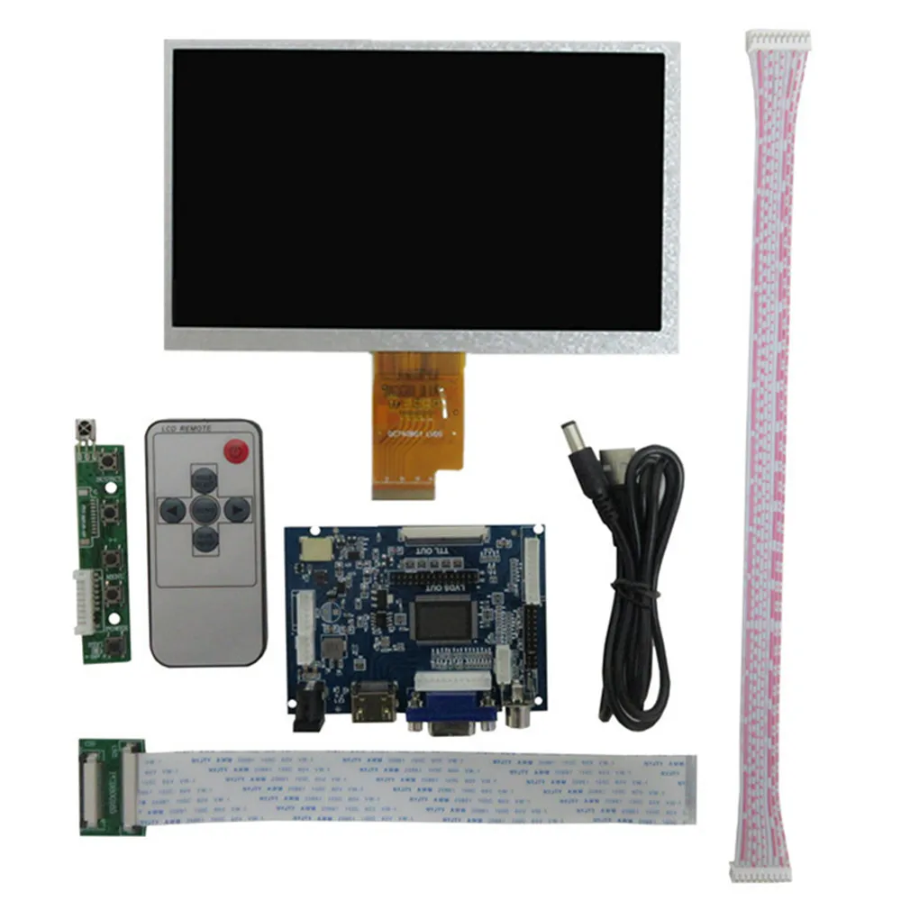 7-inch 1024*600 LCD display screen driver board control 2AV HDMI compatible VGA for Raspberry Pi portable computer-aided screen