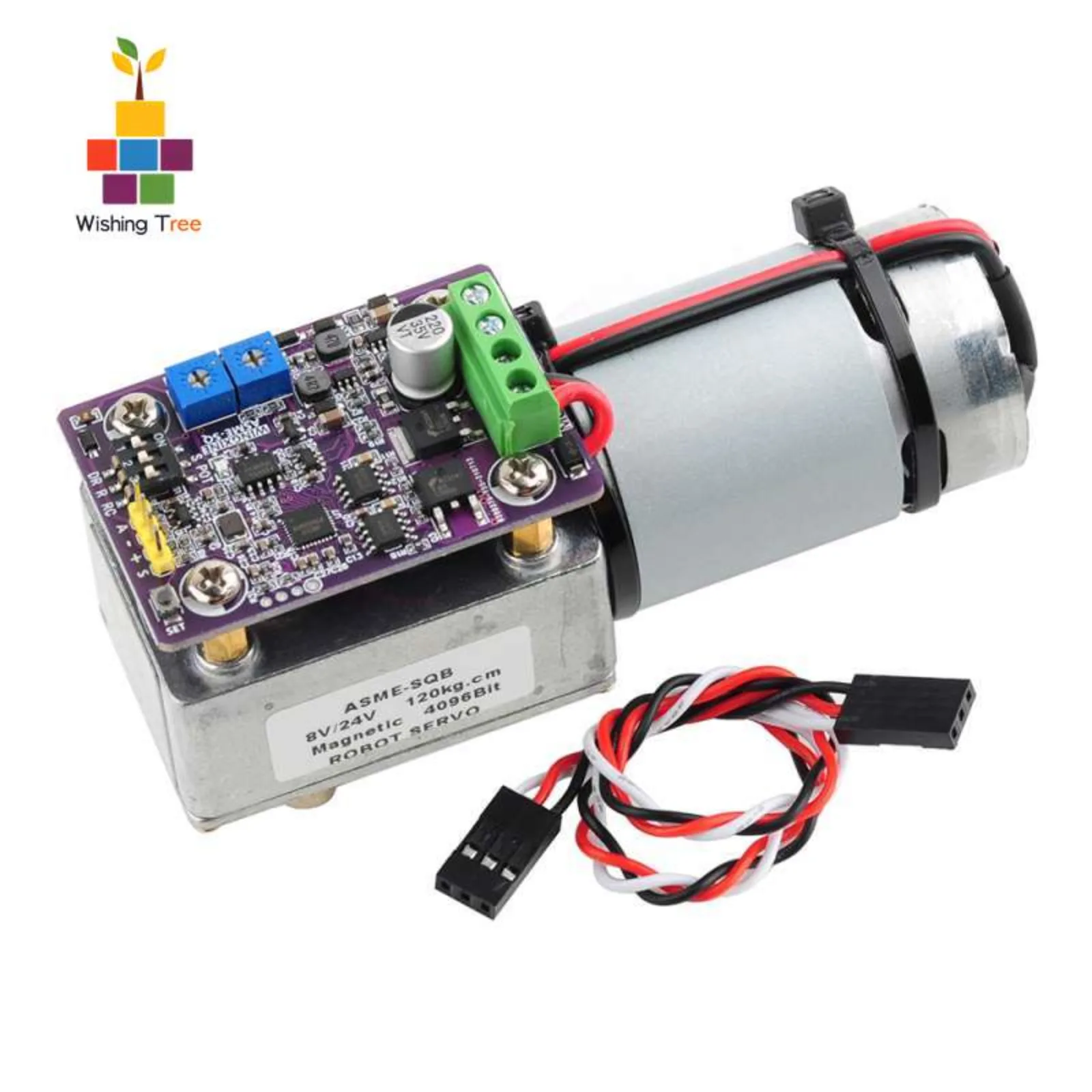 120KG High Torque Servo Worm Gear Reduction Shaft for Robot Arm and Valve Control with Magnetic Encoder