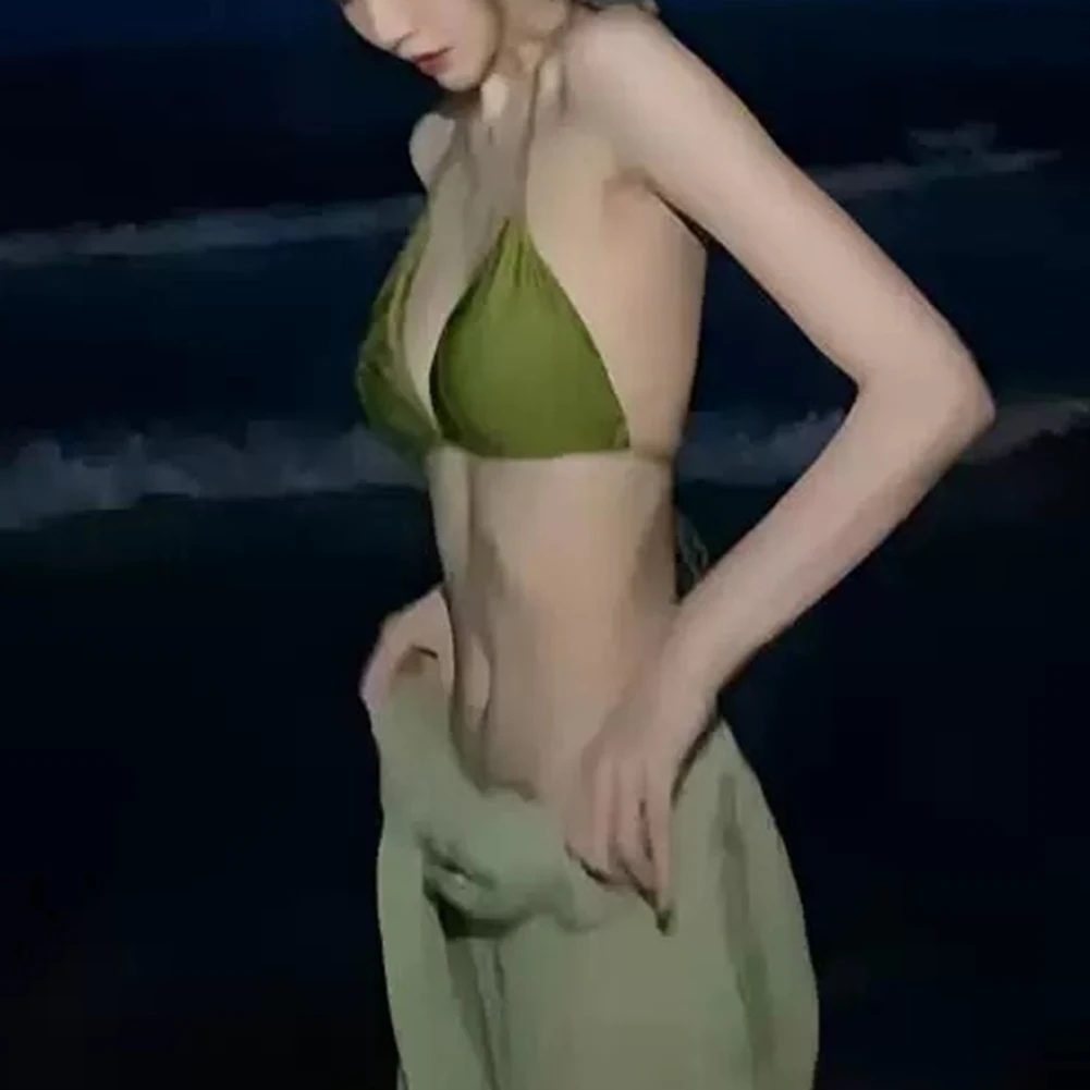 Bequemer zweiteiliger Badeanzug, Bikini, Badeanzug, Strand, Strand, fertige Kleidung, Damen-Badebekleidung, Polypropylen-Gewebe