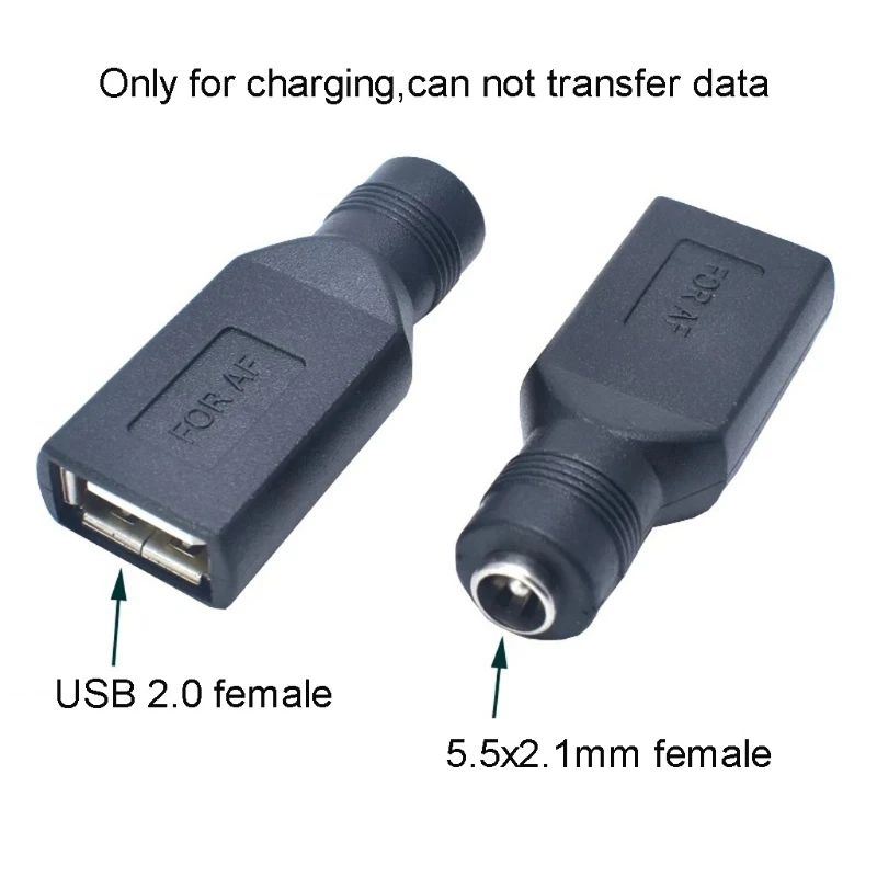 

Адаптер переменного тока в постоянный Разъем постоянного тока «мама» на USB «мама» DC 5,5*2,1 мм Разъем преобразователя мощности Адаптер для зарядки Конвертер USB-разъема