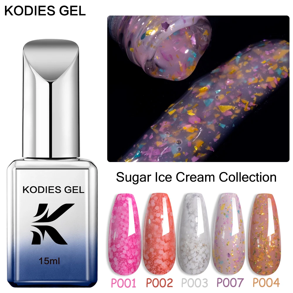 كوديس جل الشتاء المطاط قاعدة هلام مسمار البولندية ندفة الثلج الترتر بريق قاعدة هلام الورنيش شبه دائم الأشعة فوق البنفسجية مانيكير رسومات أظافر #1