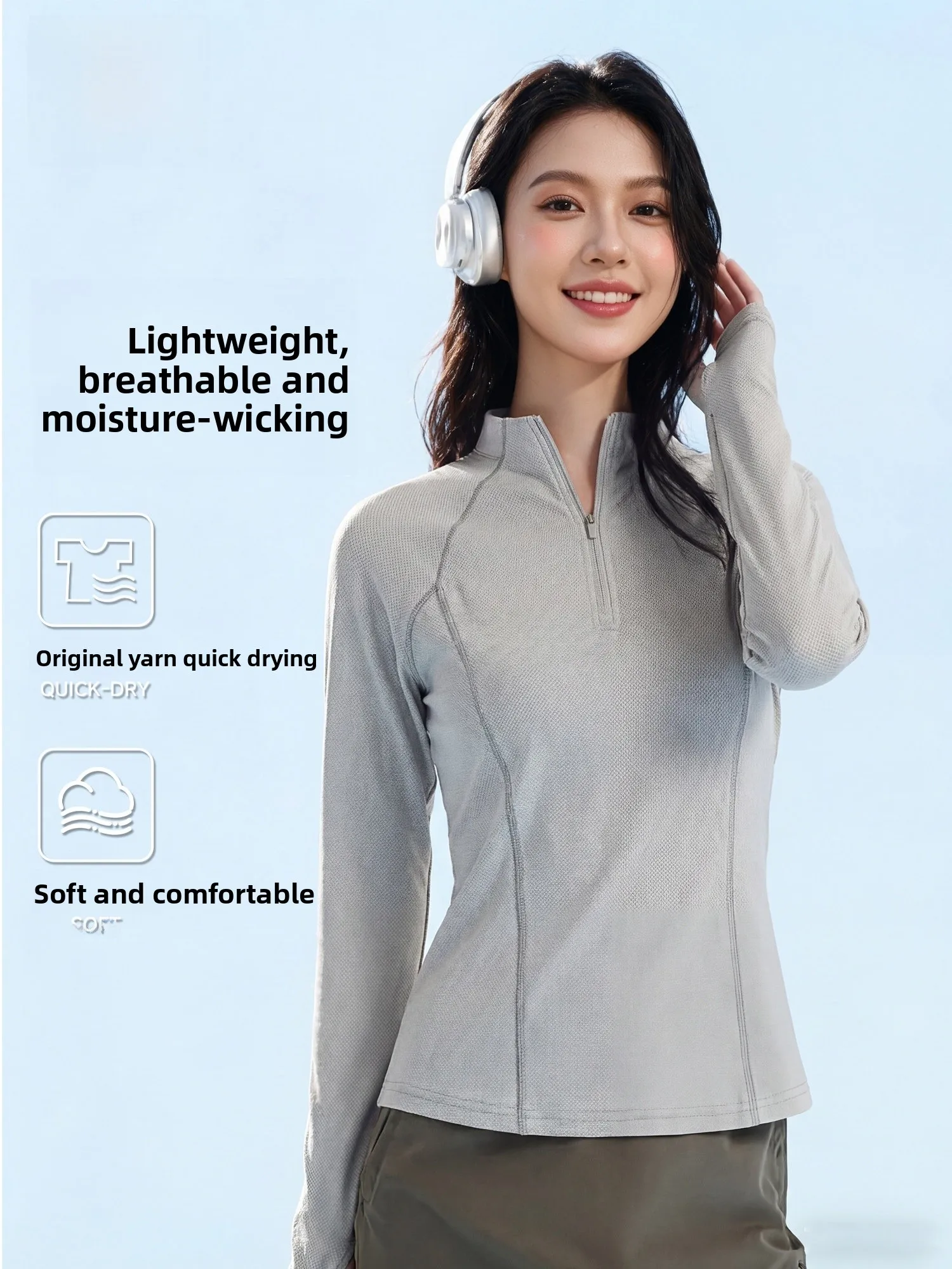 

Женская спортивная футболка с длинным рукавом Bal, новая модель весна-лето, с открытым воротником, для активного отдыха, быстросохнущая, удобная посадка