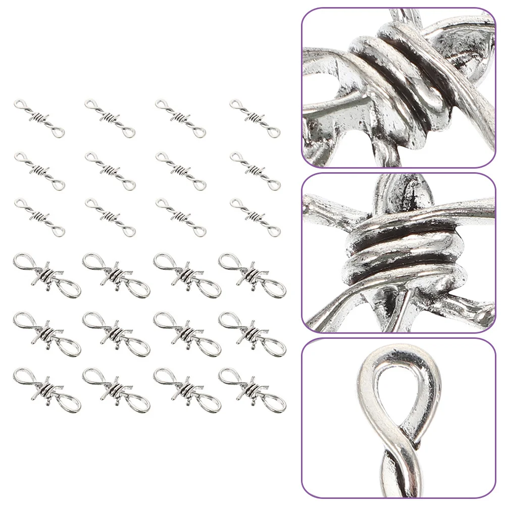 

30Pcs DIY Bracelet Charms Necklace Pendants Durable Zinc Alloy Jewelry Making Hip Chain Accessories Barbed Wire Pendant