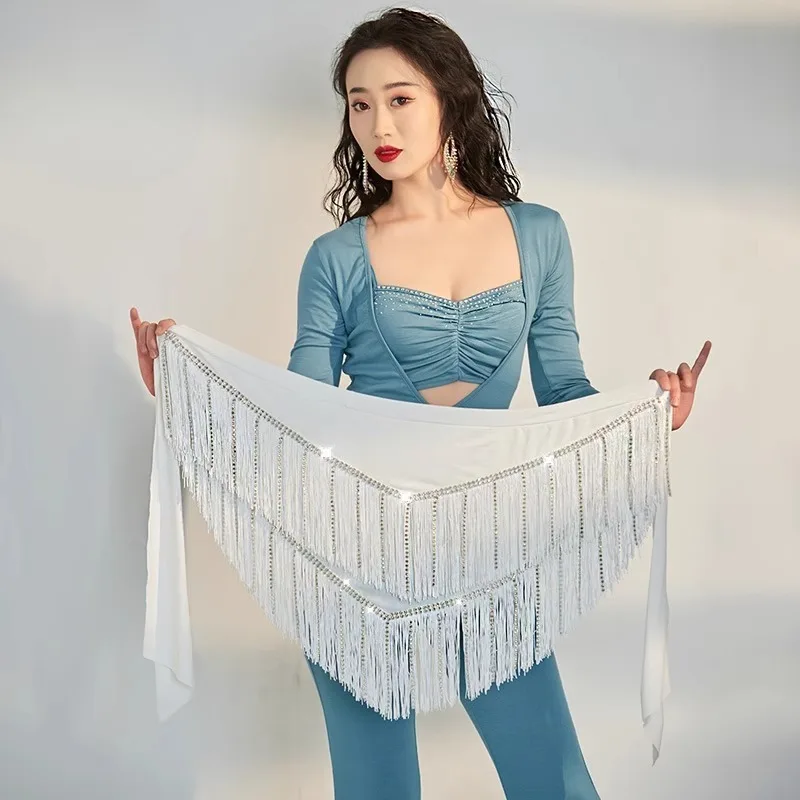 

Customized New Belly Dance Belt Waist Scarf Triangle Scarf Diamond Tassel Hip Scarf Belly Dancing Waist Chain