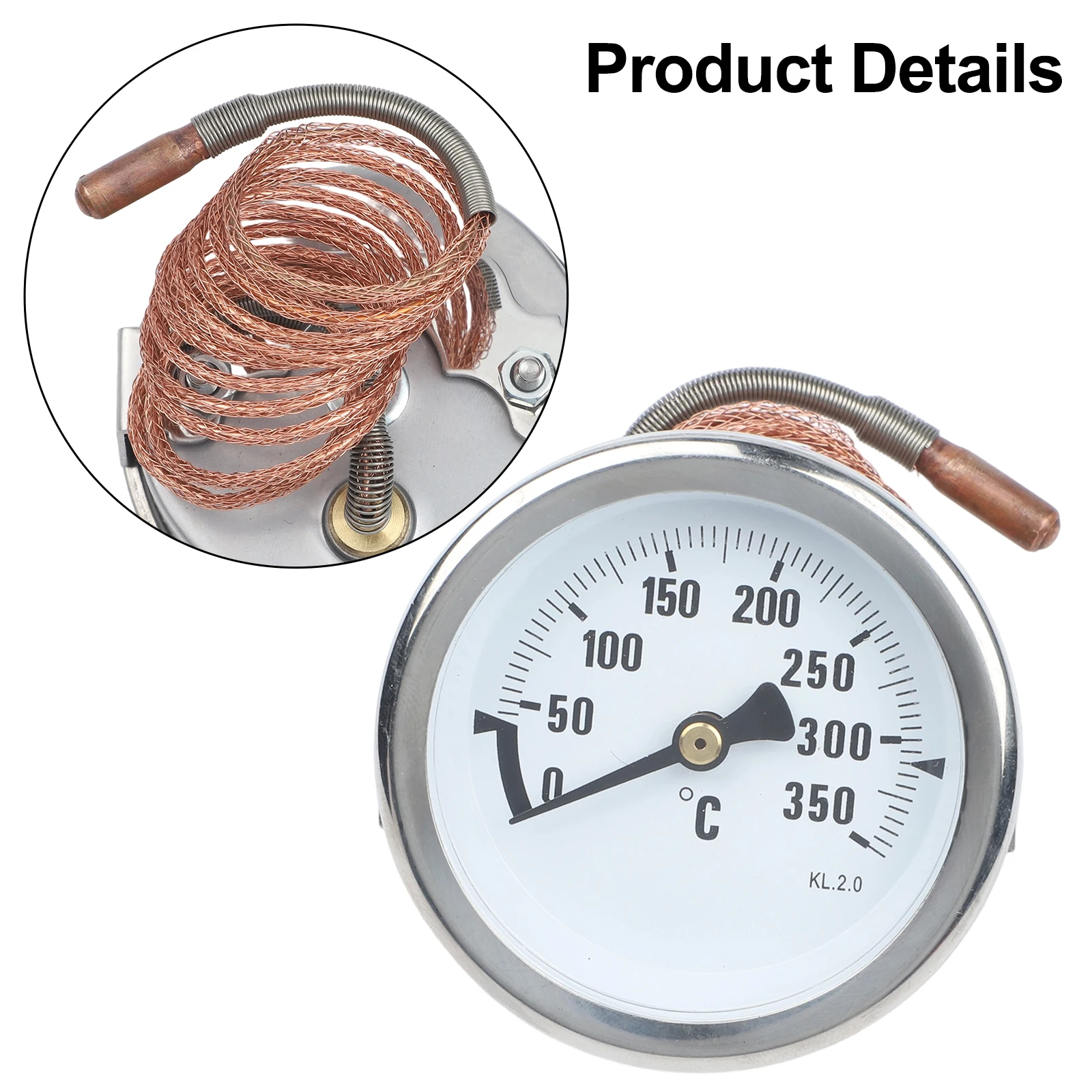 Capillary Thermometer 0°C-350°C For Ovens, Boilers, Heaters Refrigerators Pressure Thermometer Home Fireplaces Stoves Parts