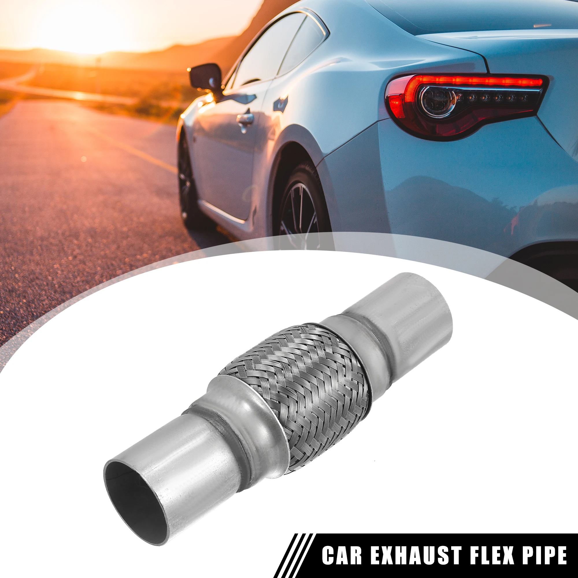 

UXCELL 45*200 мм автомобильная выхлопная гибкая трубка, универсальное выхлопное соединение со сварочной удлинительной трубой, нержавеющая сталь, серебристый тон