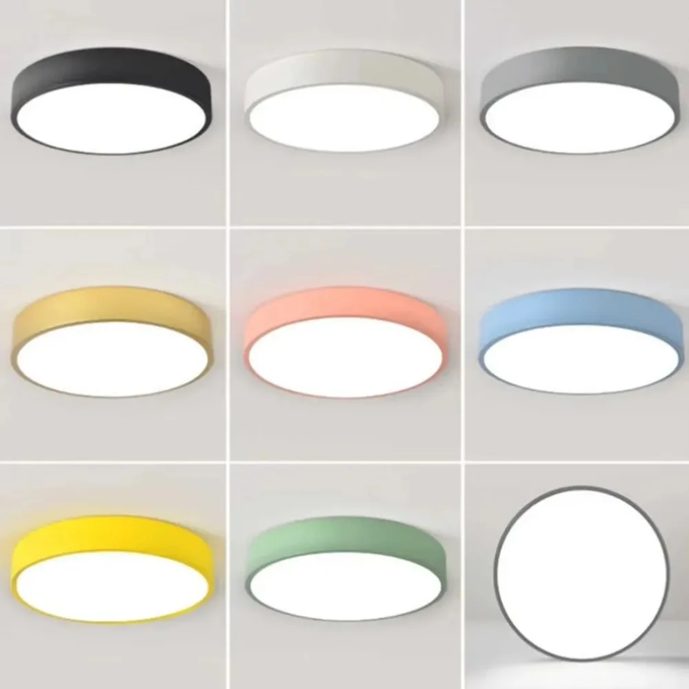 LED Nordic Ceiling Light Circular Grain Macaron Lamp Modern Bedroom Study Balcony Children's Room Home Light 23cm 30cm 40cm 60cm