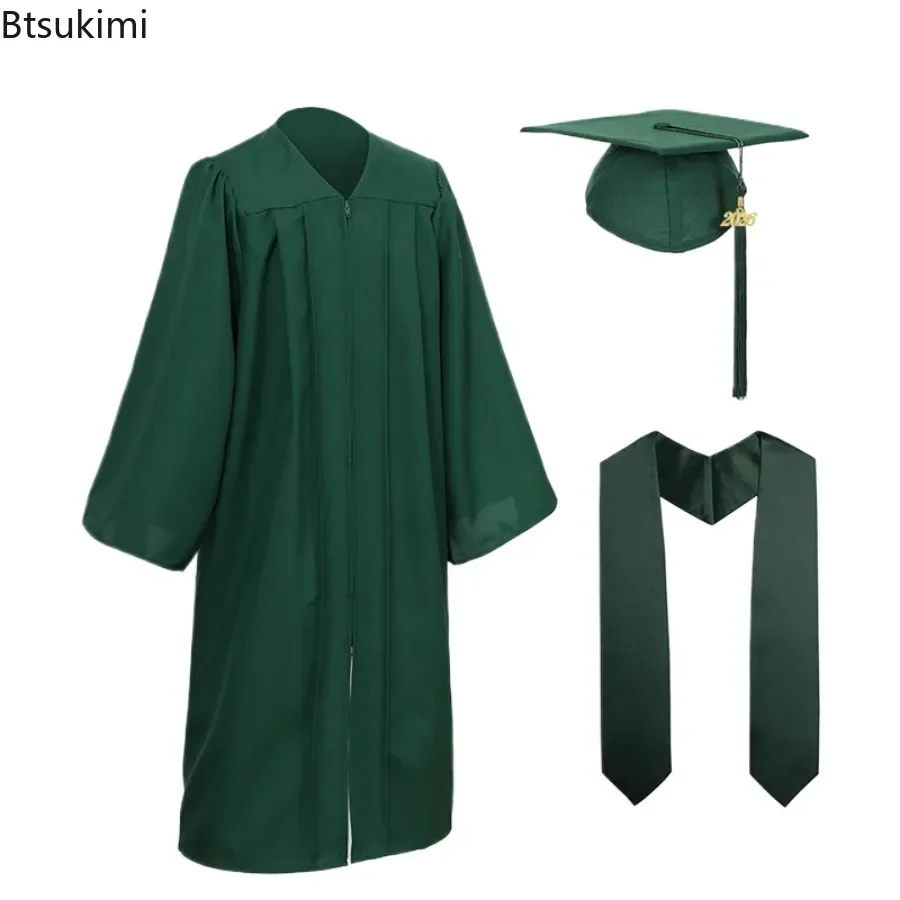 Adult Graduation Bachelor Uniform with Hat and Shawl Student Graduation Robe Doctor Master Graduation Party Commemorative Dress
