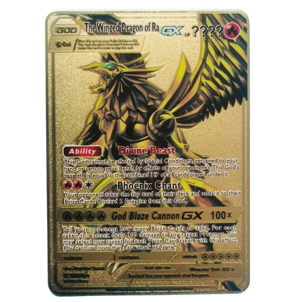 20 Style Pokemon Cards Gold Metal Pokemon Cards  English Hard Iron Cards Mewtwo Pikachu Gx Charizard Vmax Package Game Coll