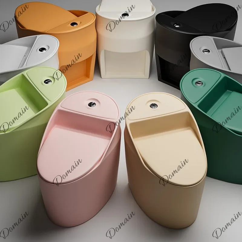 LZ New Creative Luxury Colorful Household Siphon Toilet Large Flush Power Large Caliber U