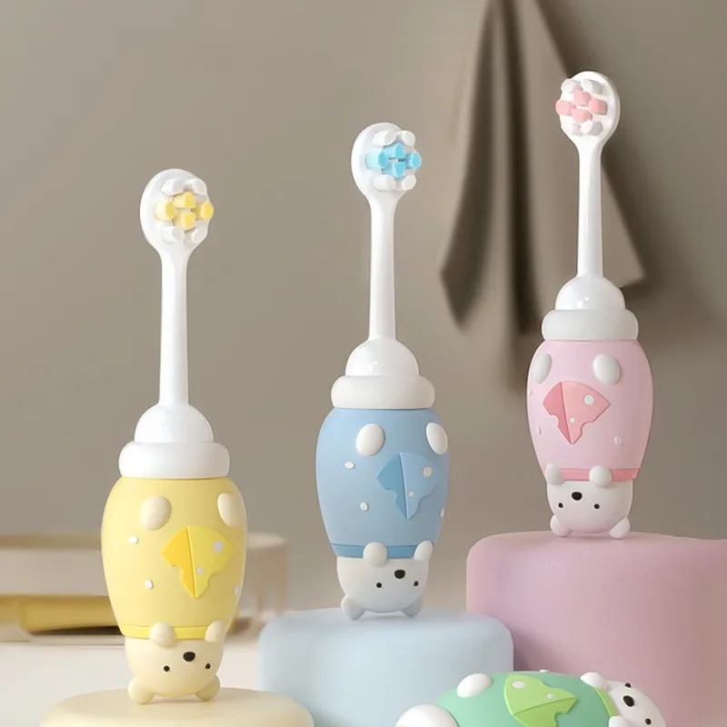 Baby Toothbrush Cute Cartoon Toothbrush for Children Bamboo Charcoal Short Handle Children's Toothbrush Teeth Care