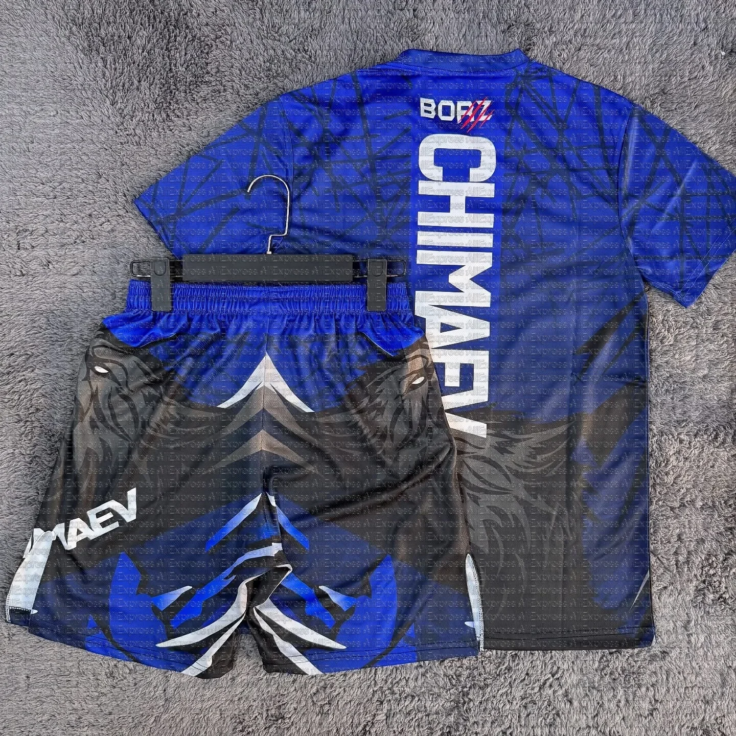 

Khamzat Chimaev UFC MMA Боксерская футболка Короткий комплект для мужчин Дышащий быстросохнущий борцовский бег Впитывающий пот Джерси