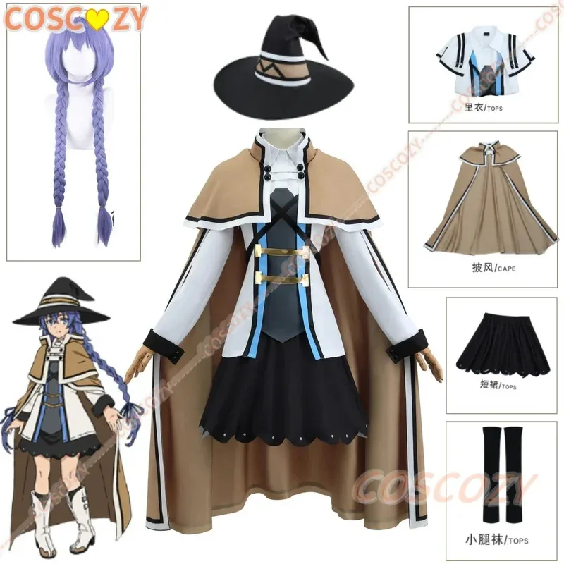 

Roxy Migurdia Cloak Outfits Long Braided Wigs Halloween Christmas Convention Event Woman Cosplay Costume