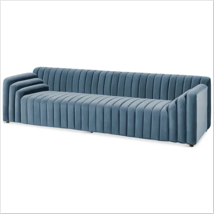 Spot fashion fabric soft bag pull wire double triple black sofa model room hotel lobby Nordic furniture