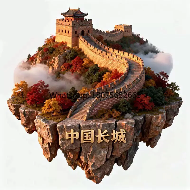 Great wall cultural & creative metal refrigerator magnet - 3d embossed travel souvenir gift