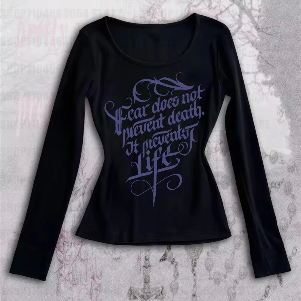 

Готическая Harajuku винтажная футболка в стиле панк с эмо для девочек с длинными рукавами, сексуальные тонкие шикарные укороченные топы с принтом, гранж Y2K, эстетичная женская уличная одежда