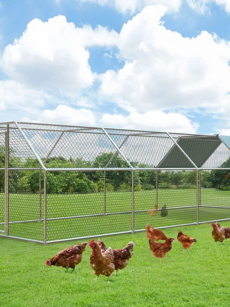 Outdoor Rainproof Breeding Shed Large Household Chicken Coop Iron Wire Fence Pet Cage Build