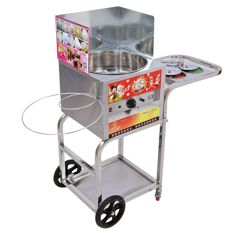 

Cotton candy machine trolley type gas flow stall gas electric fancy wire drawing
