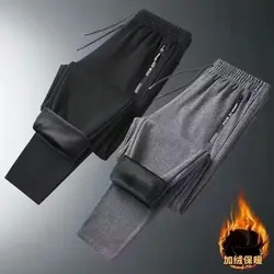 Winter Sweatwear Men Plush Thick Fleece Sweatpant Lambswool Thermal Trousers Casual Pants Windproof Warm Cotton Pants