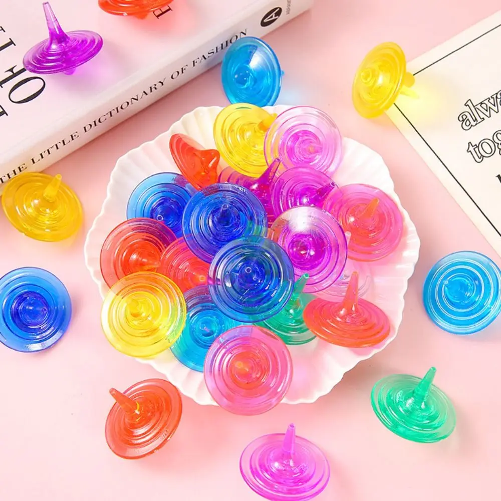 Mini Colorful Acrylic Gyro Educational Handmade Rotating Gyroscope Safety Interactive Spinning Top Kids/Children