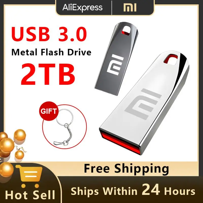 Металлический USB флеш-накопитель Xiaomi, Флэшка большой емкости, водонепроницаемый портативный флеш-накопитель 1 ТБ, Usb 3,0, высокоскоростной USB-диск