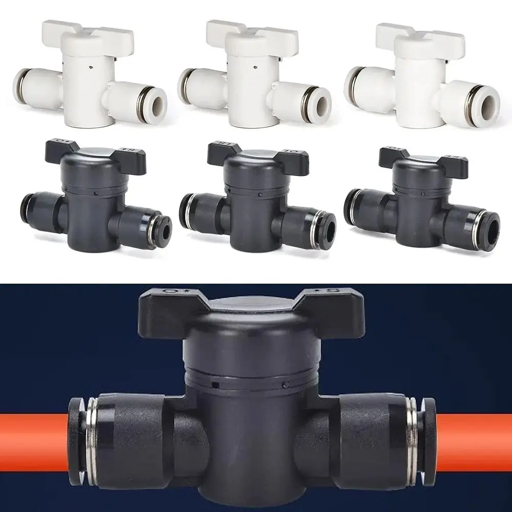 1Pcs Pipe Fitting Hand Valve Quick Joint Connector 4mm 6mm 8mm Pneumatic Valve Current-limiting Push In Turn Switch