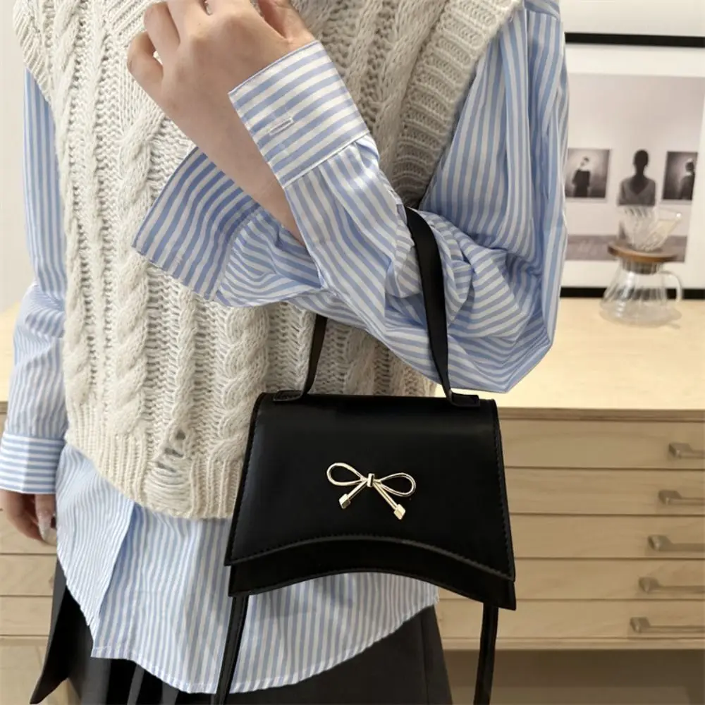 

Trendy New Design Y2k Bow Shoulder Bags PU Leather Sweet Bowknot Armpit Bag Solid Color Luxury Women Handbag Lady