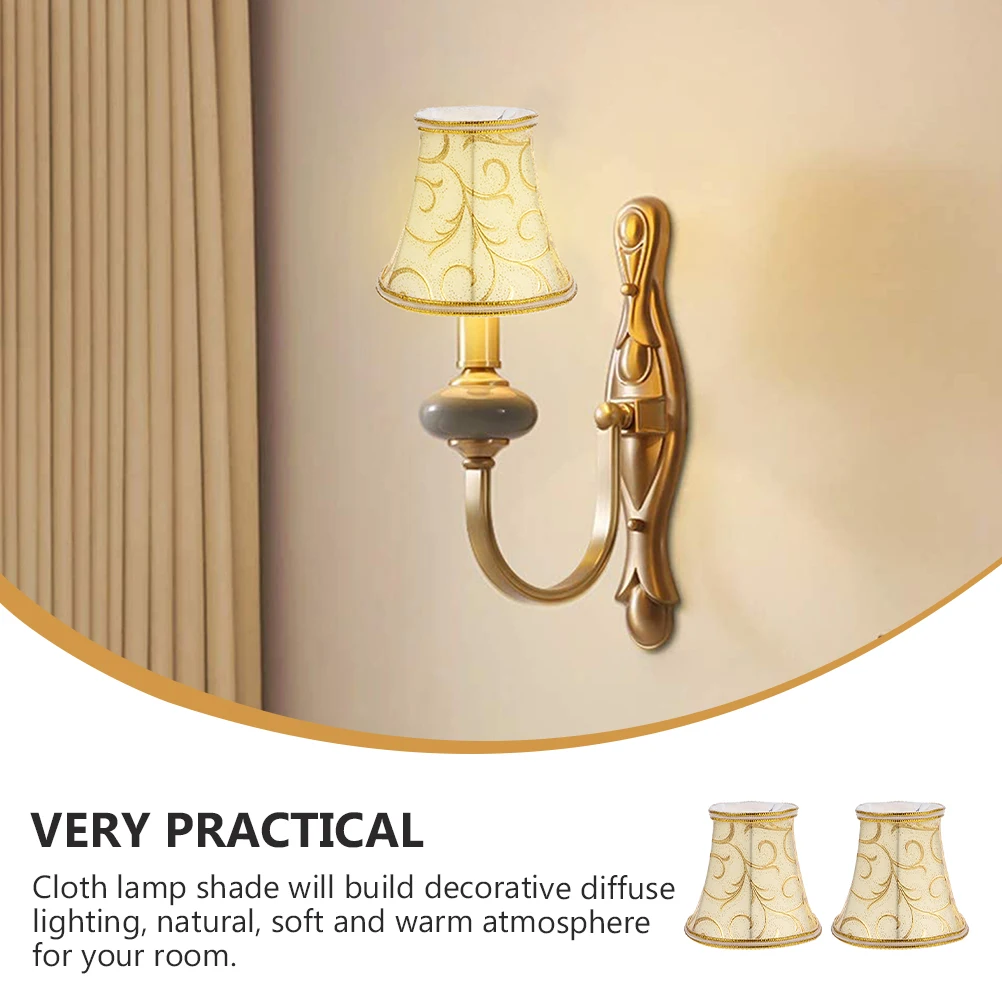 

2Pcs Lampshade Cover Lamp Dust Cover Dust Proof European Style Bedroom Lighting Cloth Lampshade Attachment Table Lamp