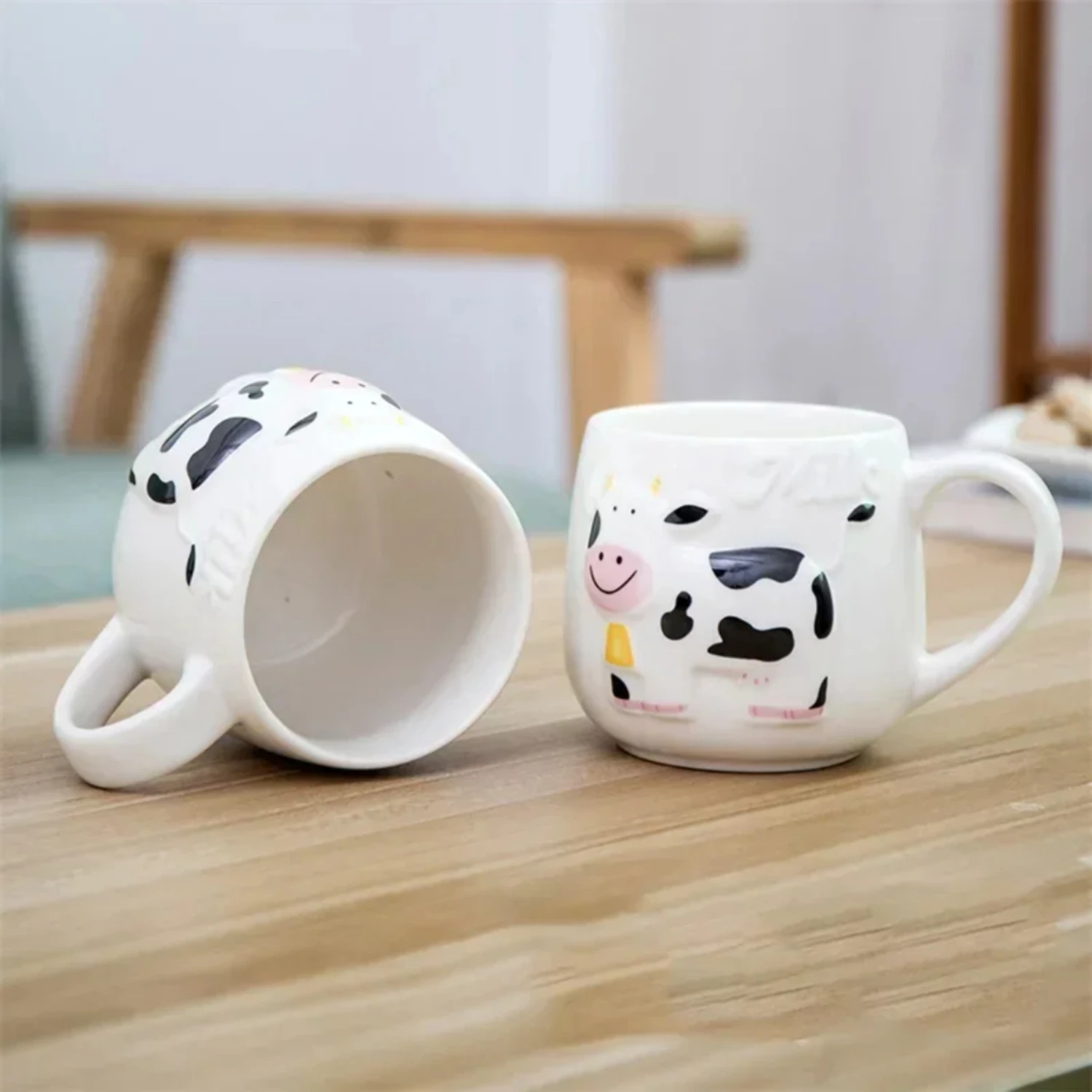 1pc Creative 3D Animal Mug Relief Cow Ceramic Mug Coffee Cups Teacup Juice Milk Tea Bottle Cute Animals Breakfast Cups  gift