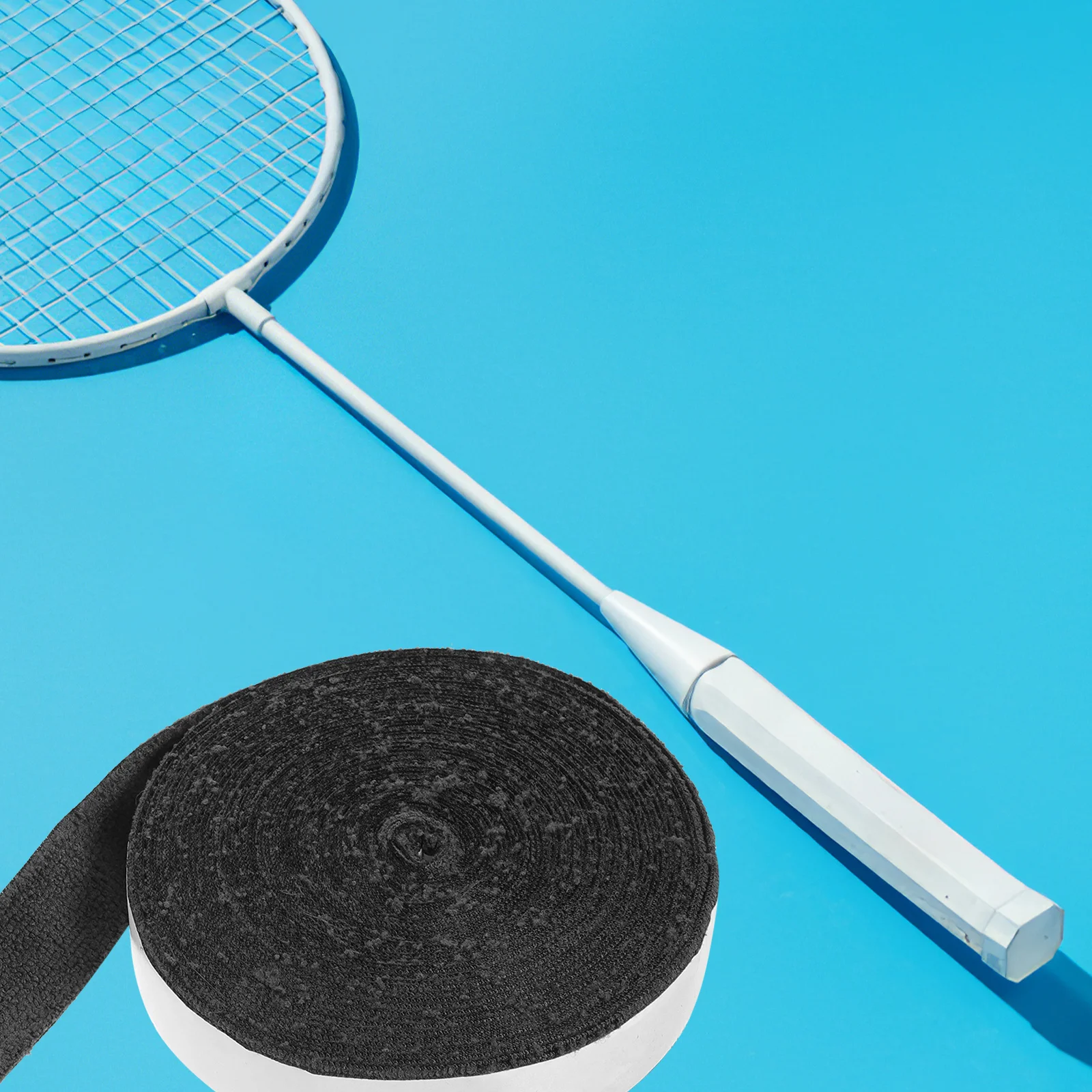 Racket Sweatband Anti-Slip Badminton Grip Tape Roll Tennis Racket Handle Wrapping Sweat-Absorbent Durable Sports Supplies