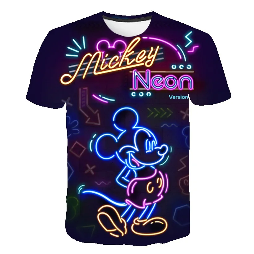 

2024 Girls Mickey Mouse T-shirt Summer Kids Cartoon T-shirt Kids Polyester Top T-shirt Suitable for Cute Girls T-shirt 1-14T