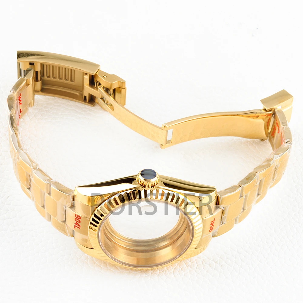 36 مللي متر/39 مللي متر NH35 حافظة الياقوت الزجاج ل Seiko NH35 NH36 حركة Datejust 28.5 مللي متر الهاتفي الفولاذ المقاوم للصدأ المحار نحى سوار