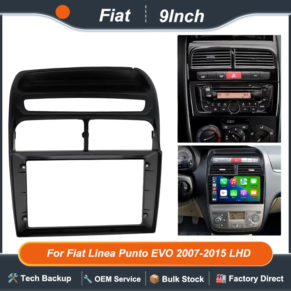 

9 Inch Car Audio Fascia Panels For Fiat Linea Punto EVO 2007-2015 LHD Canbus Box Decoder Android Radio Dash Fitting Panel Kit