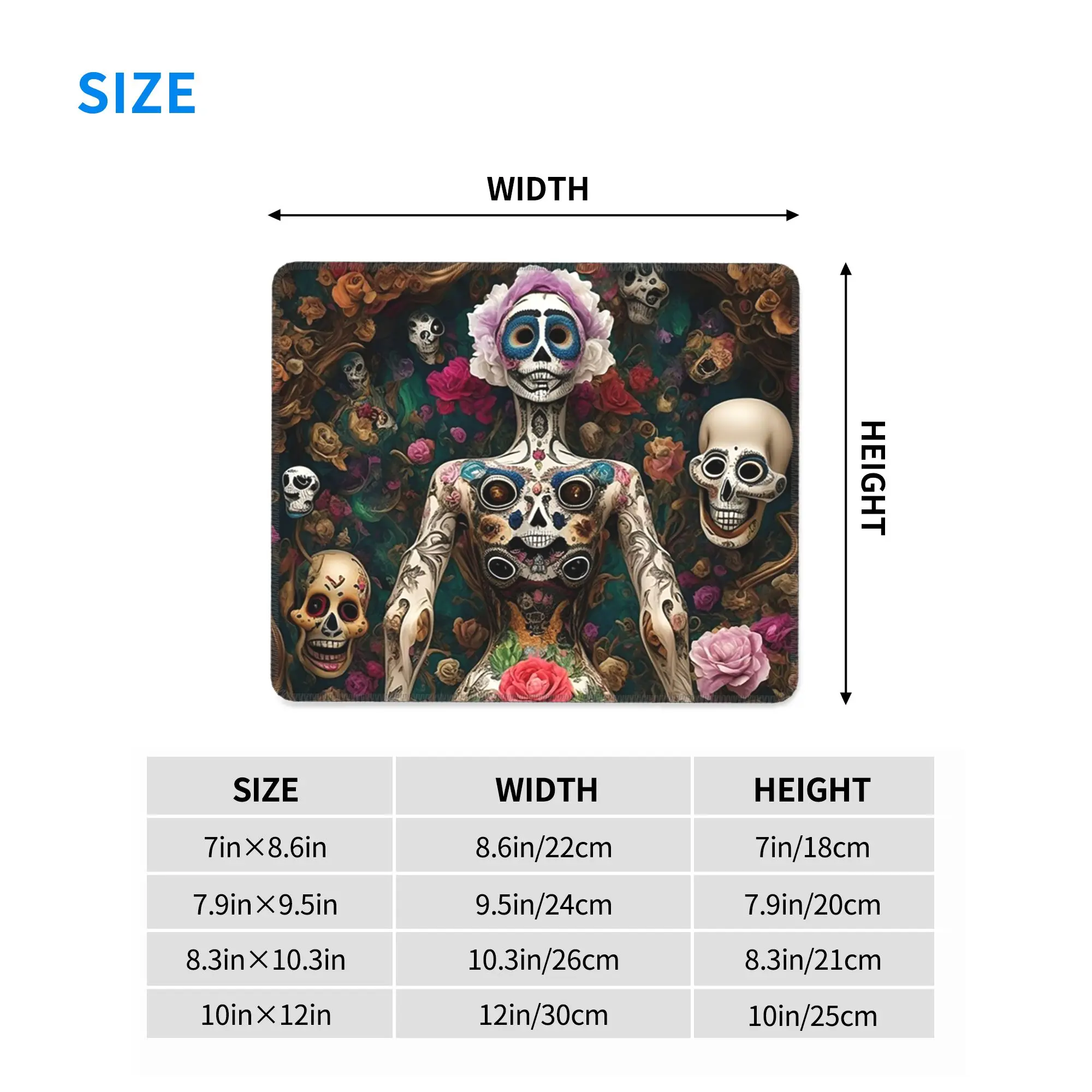 Mexican Catrina Girl Day Of The Dead Sugar Skull Mouse Pad Computer Keyboard Mouse Mat Gamer Laptop Desk Mat Office Table Mats