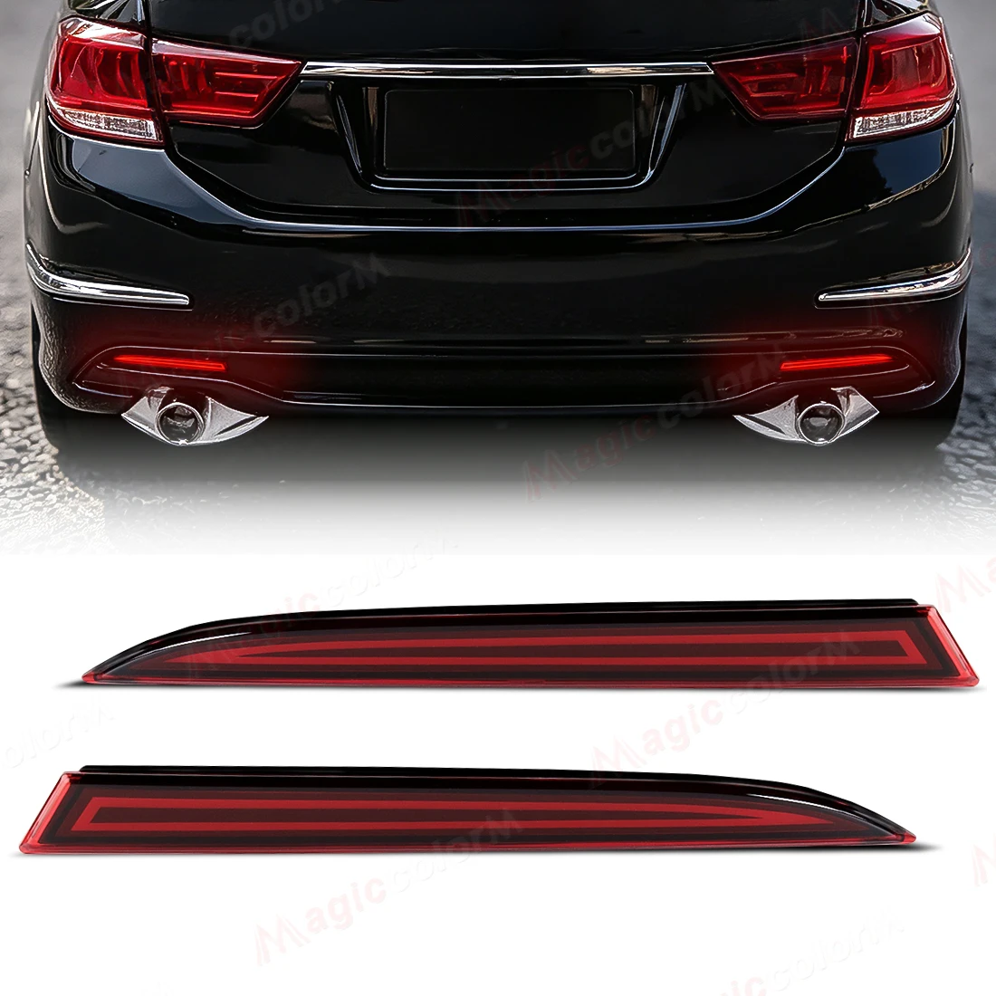 Pour Honda HR-V 2023 2024 2025, pour Honda Accord 2013 2014 2015, feu réflecteur de pare-chocs arrière à LED, 12V, feu stop et clignotant fumé rouge