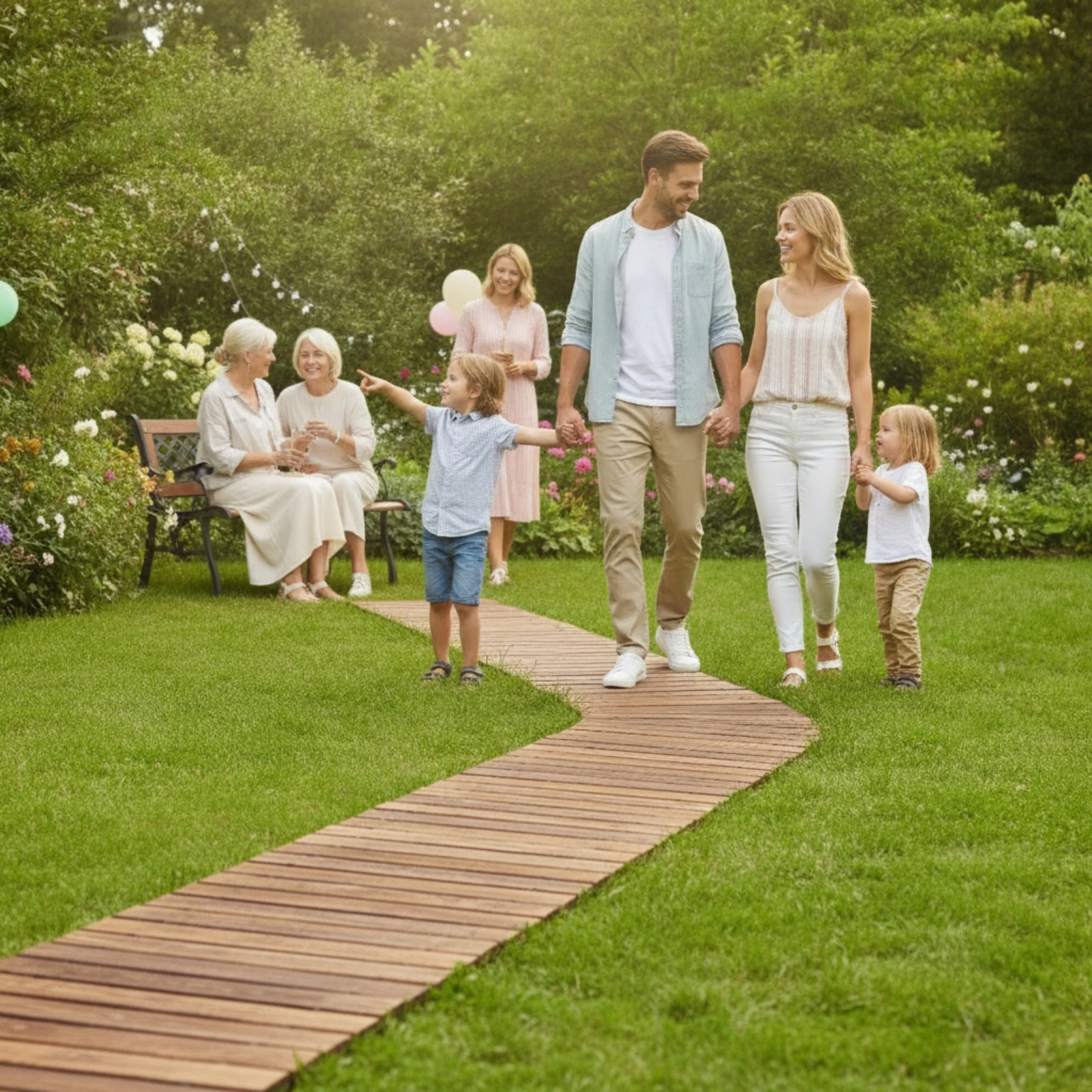 Roll-up Wooden Walkway Rustic Roll-out Garden Mat Slatted Wooden Walkway Space-Saving Sturdy for Backyard, Lawn