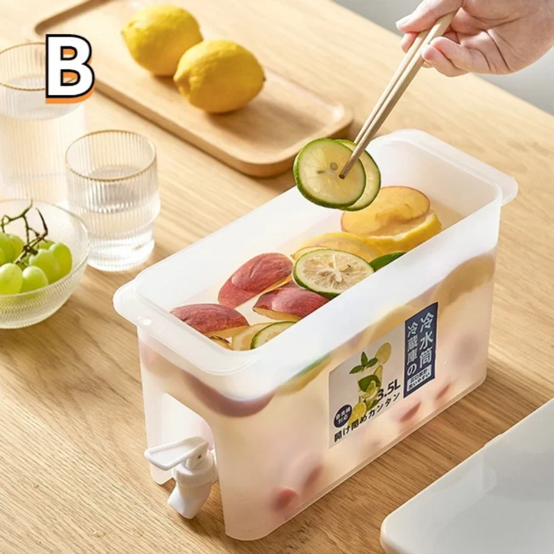 Large Capacity Cold Kettle 3.5L Juice Jug Cold Kettle with Faucet In Refrigerator Ice Drink Dispenser Fridge and Faucet