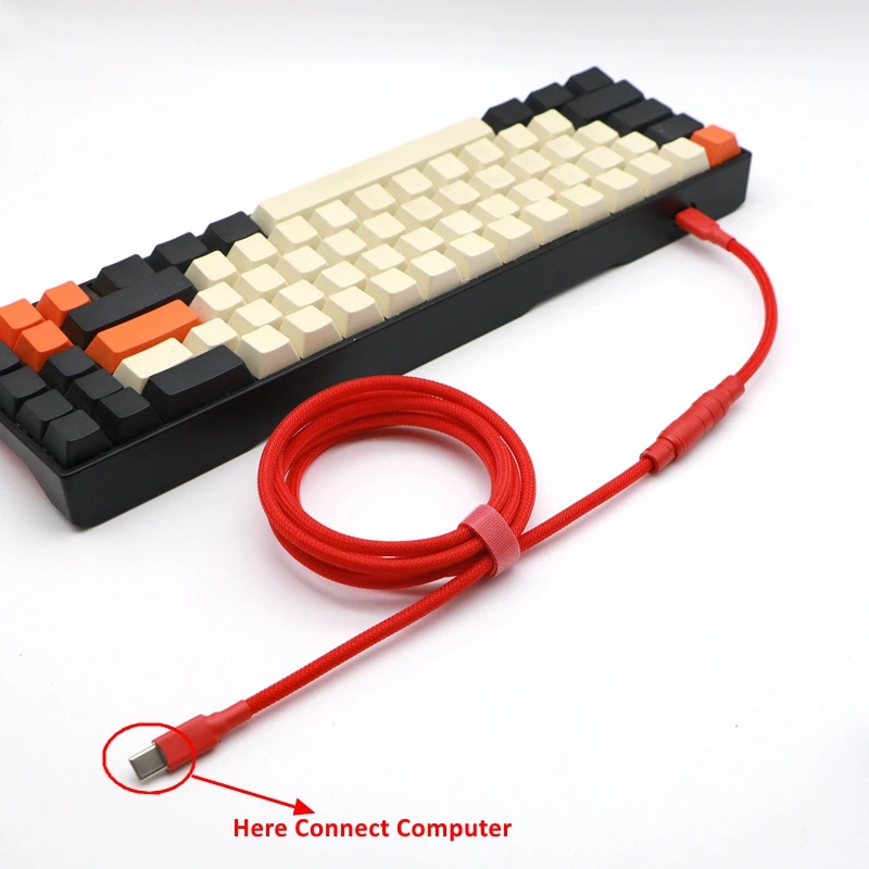 Paracord and PET Double sleeved Type-C to Type-C Mechanical Keyboard With YC8 Aviator.