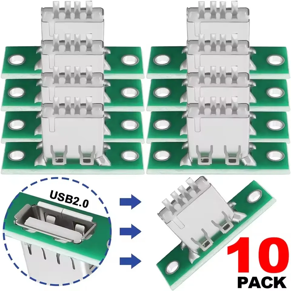 10/5/3/1PCS USB Type-A Female Plug Connector with Panel Mount Solder USB 2.0 DIY Solder Adapter for Phone Laptop Tablet