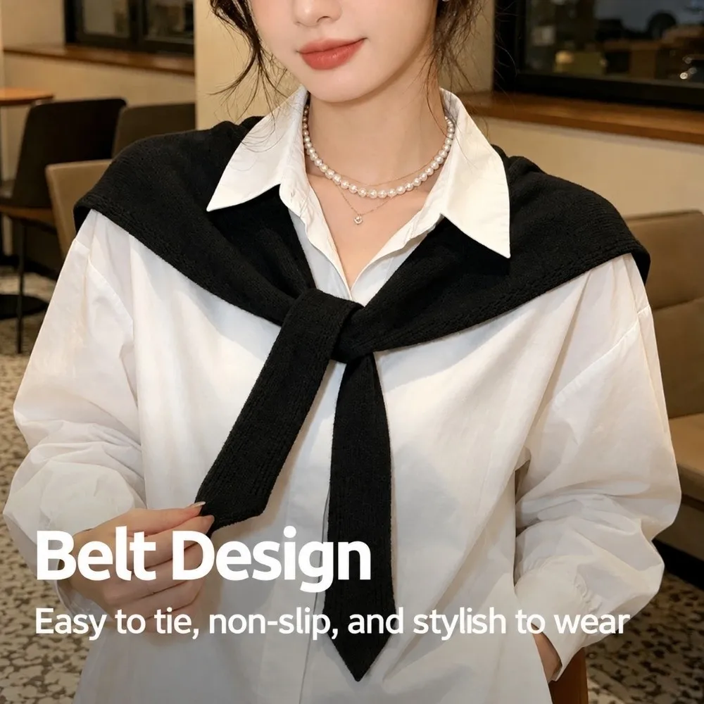 Multi-Functional Knitted Triangular Scarf Shirt Decoration Soft Warm Women's Headscarf Niche Style Knitted Neck Warmer