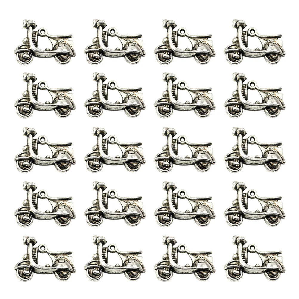 

20Pcs Mini Motorcycle Pendants Silver Alloy Charms for Necklace Bracelet DIY Crafting Alloy Pendant Charm