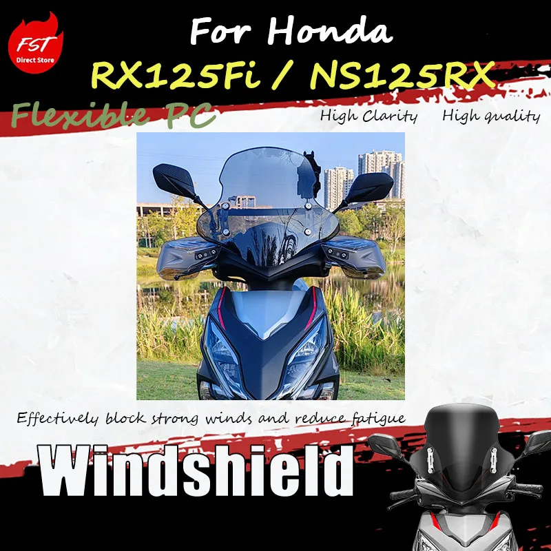 

For Honda RX125Fi NS125RX Flexible PC Windshield Windscreen Motorcycle Accessory for Enhanced Riding Experience