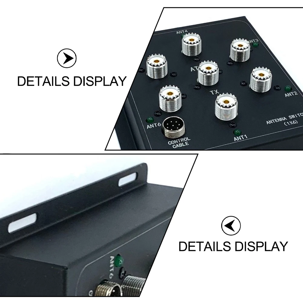 AT16 6 Channel Coaxial Remote Switch Kit 1.8-55MHz 800W SO-239 For Base Station Handheld Radio RF Communication Tool