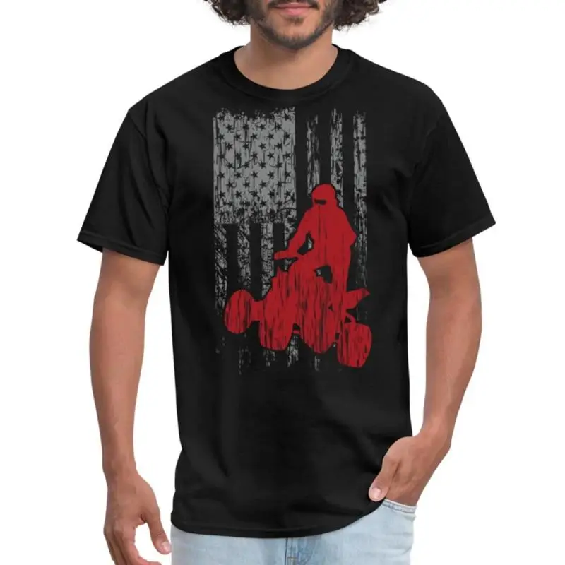 تي شيرت ATV QUad USA Flag Grunge للرجال