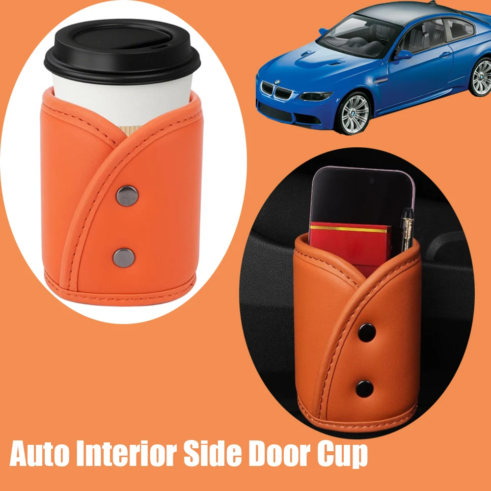 Car Cup Holder Leather Truck Drink Storage Box Multi Functional Back Seat Cup Holder Organizer Automotive Interior Accessories