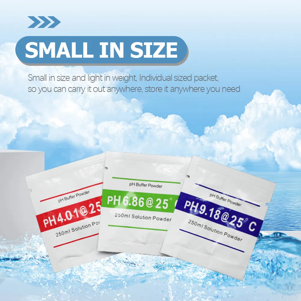 Juego de 15 Polvos de Calibración de PH 4.01 6.86 9.18, Polvo Buffer Sellado para Calibración de Medidores de PH, Portátil, Ligero, Larga Duración