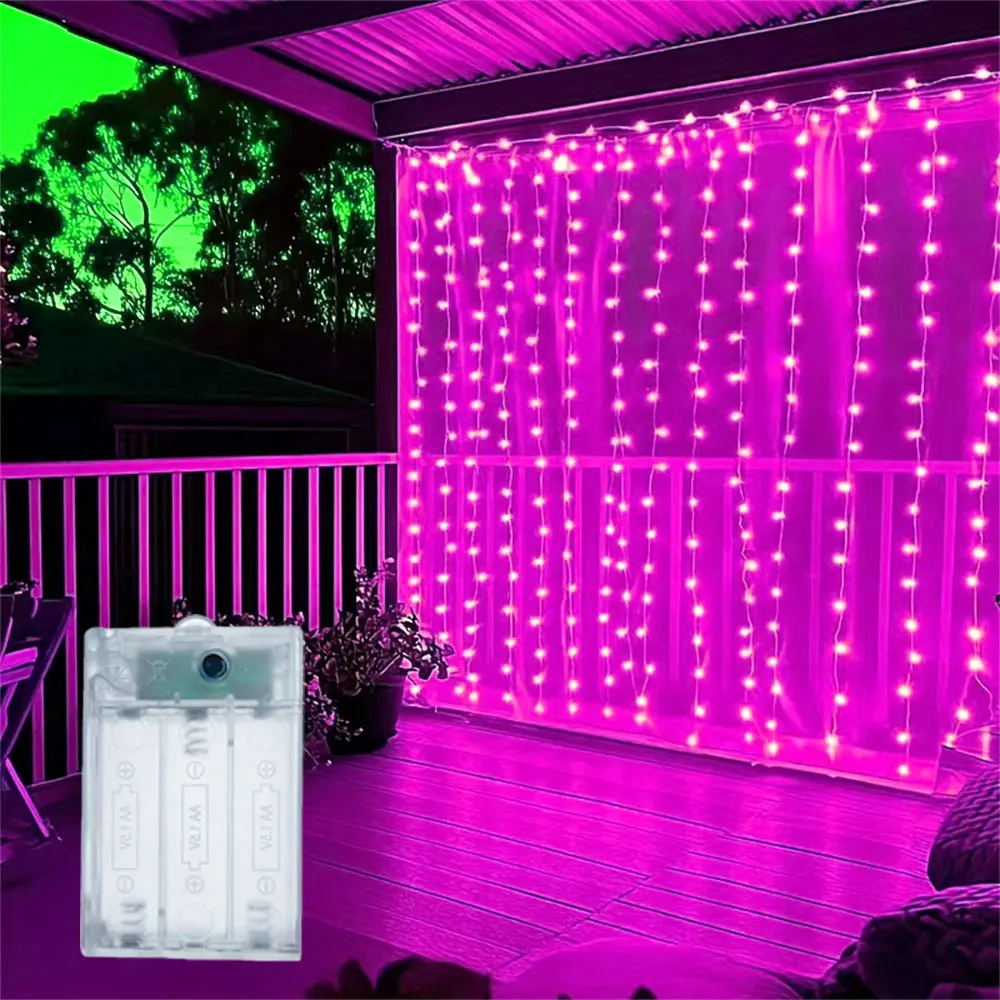 

Fairy LED Curtain String Light Battery Power Valentine's Day Eid Mubarak Wedding Outdoor Decor 2026 Ramadan Decoration for Home