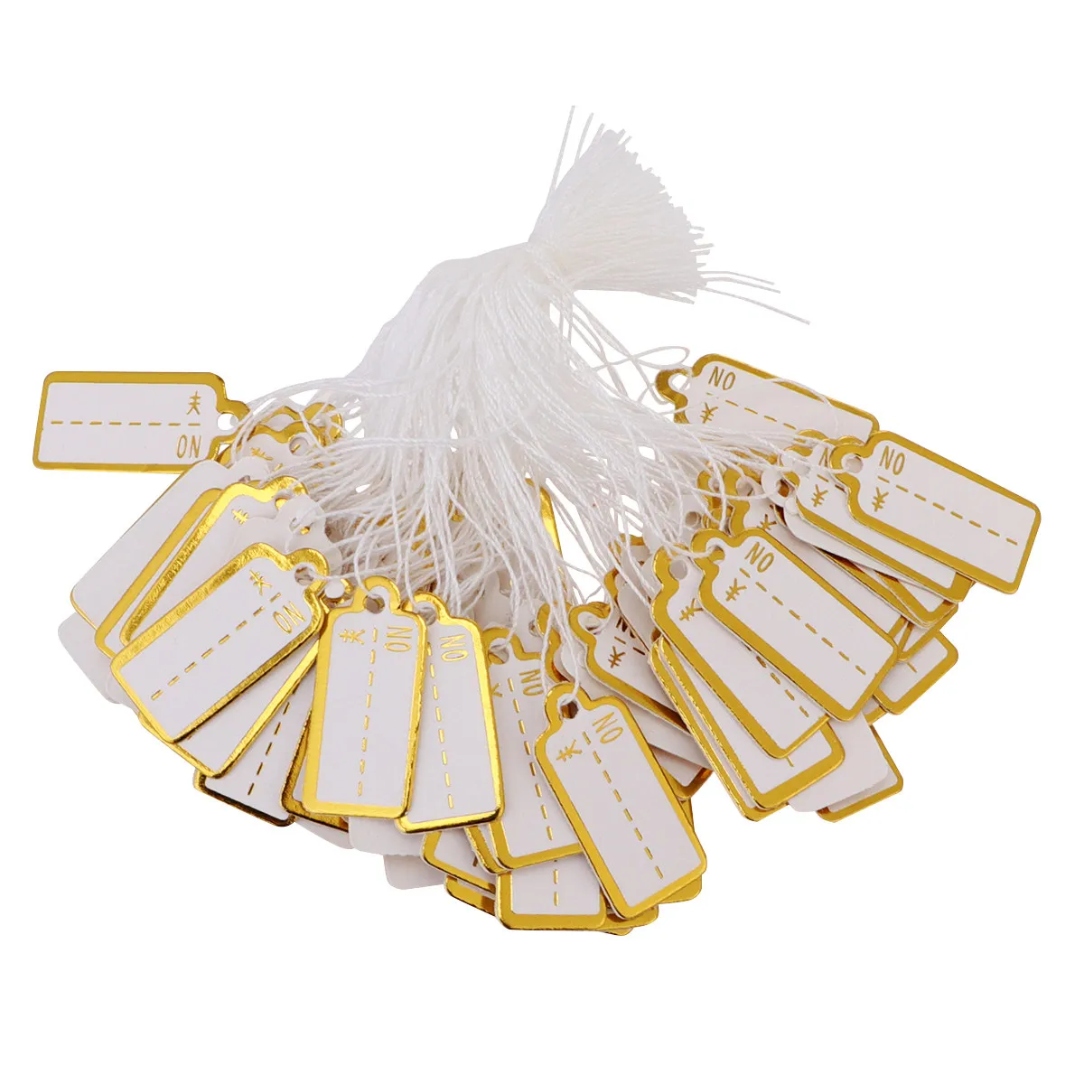 500Pcs Jewelry Price Signs Paper Handwrite Hanging Tags for Necklace Ring Bracelet Earrings Watch Retail Store