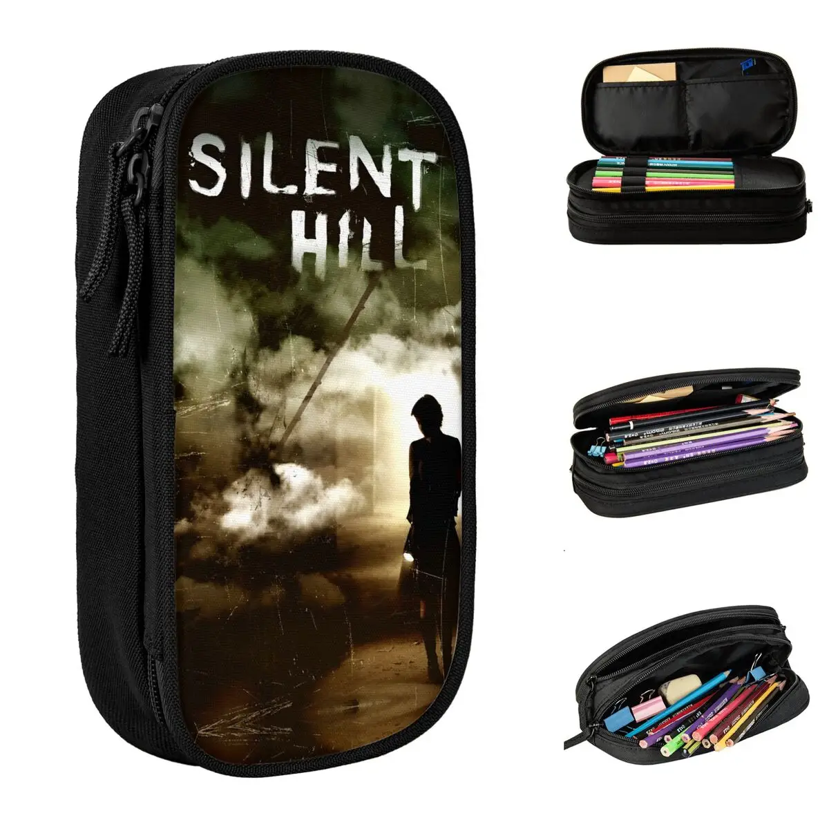 

Silent Hill Horror Pencil Case Fashion Pen Pencil Bags Kids Big Capacity School Supplies Gifts Pencilcases